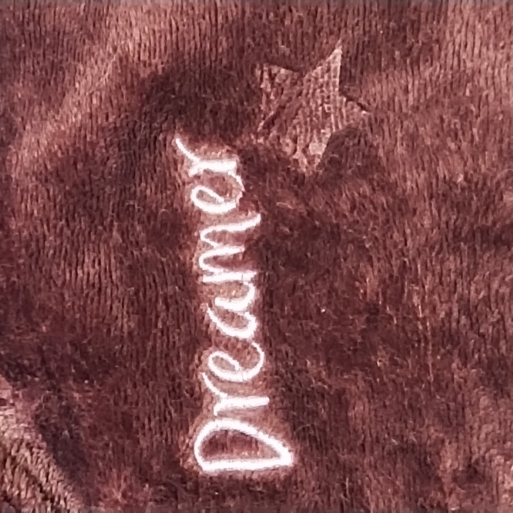 Joyspun hoodie pajama set. "Dreamer" embroidered on the soft velour. 2X - Picture 4 of 4